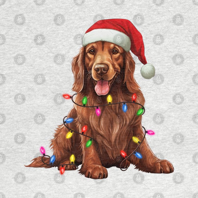 Christmas Irish Setter by Chromatic Fusion Studio